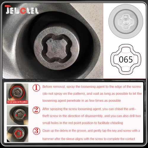 065 Wheel Locking Nut Key for Nissan Infiniti, ID 21mm Lug Socket | Wheel Lock Nut Socket Adapter, Anti-Theft Lug Nut Removal Tool, Anti-Theft Screw Remover, Repair Tool, Tyre Fitting, garage - size: socket 065