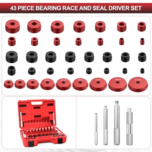 Marvelity 43 Piece Bearing Press Kit | Bearing Race & Seal Driver Set, Professional Seal Driver Installer Tool, Heavy-Duty, For Automotive & Machinery Repair