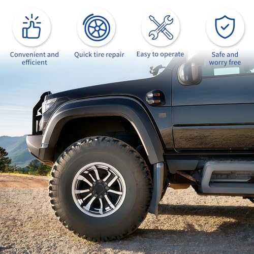 80 Pcs Tire Repair Rubber Nail Kit with 4 Valve Caps, Tire Repair Screws.Fast Puncture Repair Tool Self Screw in Tire Repair Plugsfor Car Motorcycle Truck Tractor Tubeless Tires.Father Gift