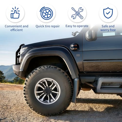 80 Pcs Tire Repair Rubber Nail Kit with 4 Valve Caps, Tire Repair Screws.Fast Puncture Repair Tool Self Screw in Tire Repair Plugsfor Car Motorcycle Truck Tractor Tubeless Tires.Father Gift
