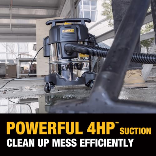 DEWALT STEALTHSONIC 5 Gallon Shop Vacuum Wet and Dry, 4 Peak HP, DXV05S-QT | Powerful Suction & Portable Shop Vac with Attachments, Ultra Quiet Wet Dry Vacuum for Home, Garage, Car, Workshop, Jobsite - size: 5 Gallon (1 Dust Bag)