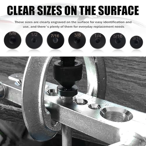 IHOTDER 7PCS Brake Line Flaring Tool Kit Flare Adapter,3/16",1/4",3/8",5/16",1/2",5/8",7/1-6" Double Flare Tool Adapter Car Accessories for Brake Lines/Fuel Lines/Copper Pipe - color: 7PCS