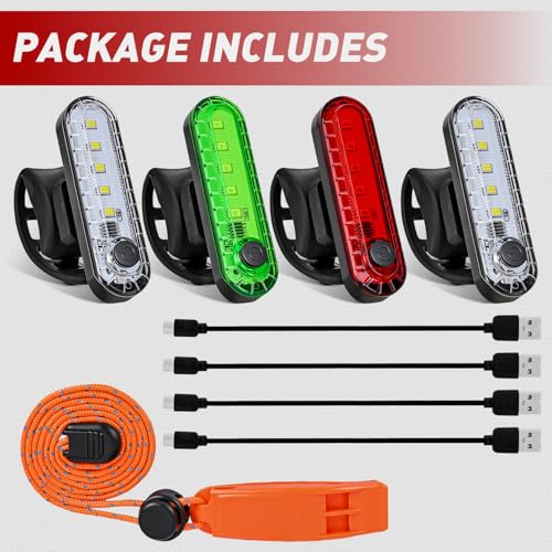 Nilight Marine Boat Navigation Light 4PCS Red Green Port Starboard White Stern Lights Four Mode Waterproof Rechargeable Warning Safety Lamp for Skeeter Yacht Pontoon Trailer Truck Bike Backpack Helmet - color: 5LED Navigation Light-4Pcs