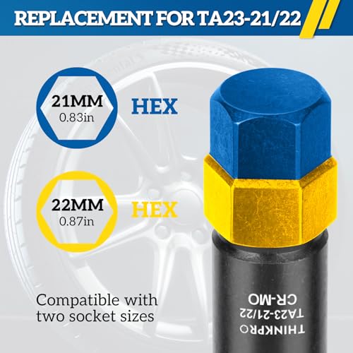 10 Spline Lug Nut Socket,TA23-21/22 10 Spline Lug Nut Key | 10 Point Wheel Lock Key Compatible with Bimecc 10-Spline Lug Nuts,21,22mm Hex Driv 10 Point Lug Nut Key - color: Ta23-21/22