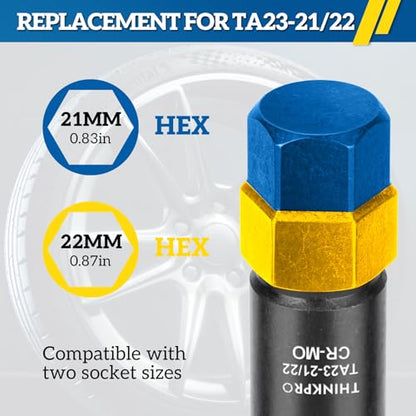 10 Spline Lug Nut Socket for TA23-21/22 10-Spline Lug Nut Tool Key | 10 Point Socket Compatible with Bimecc 10 Spline Lug Nut Key,21,22mm Hex Drive 10 Spline Socket - color: Ta23-21/22