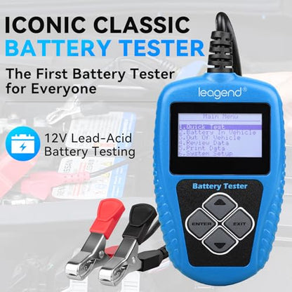 Car Battery Tester 12V 100-2000 CCA, Cranking/Charging System Analyzer, Battery Load Tester for Automotive/Motorcycle/Marine Use