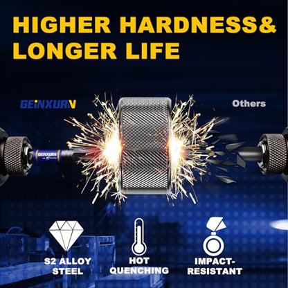 Geinxurn 2 In. Security T25 Impact Magnetic Screwdriver Bit Set, 51 Pieces #25 Torx Head Power Bit Set, S2 Alloy Steel Hollow Star Bit Set with 1Pcs Impact Bit Holder - size: 2"-51PCS, style: TT25