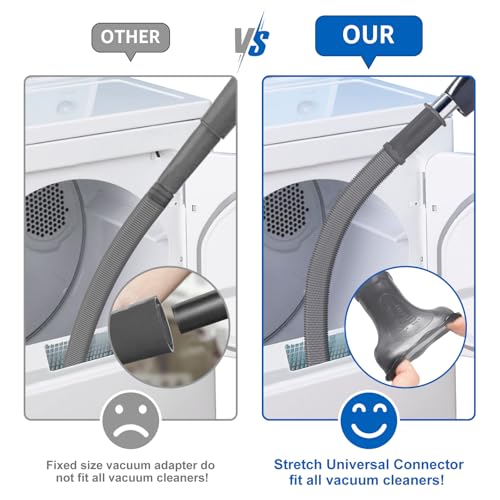 Sealegend Upgrade Dryer Vent Cleaner Kit Vacuum Hose Attachment Compatible with Most Vacuum Cleaner, Quickly Lint Remover Cleaning Supplies, 31.5 Inch, Dark Gray - color: Dark Gray
