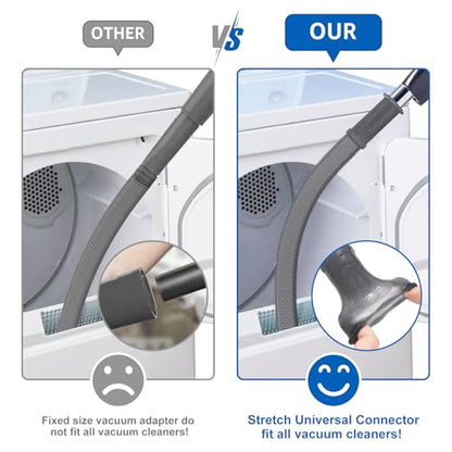 Sealegend Upgrade Dryer Vent Cleaner Kit Vacuum Hose Attachment Compatible with Most Vacuum Cleaner, Quickly Lint Remover Cleaning Supplies, 31.5 Inch, Dark Gray - color: Dark Gray