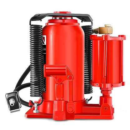 ‎DNA Motoring Air Hydraulic Bottle Jack - 20 Ton (40,000 lbs) Capacity, Manual Handle and Air Pump for Car Pickup Truck RV Auto Repair,TOOLS-00323 - color: red-black, style: 20 ton