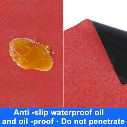 Extra Large Garage Flooring Oil Spill Mat Absorbent Floor Mats Under Car, Red Garage Carpet Parking Rug for Oil Drip Change, Waterproof Non Slip Covering 7.4x17ft