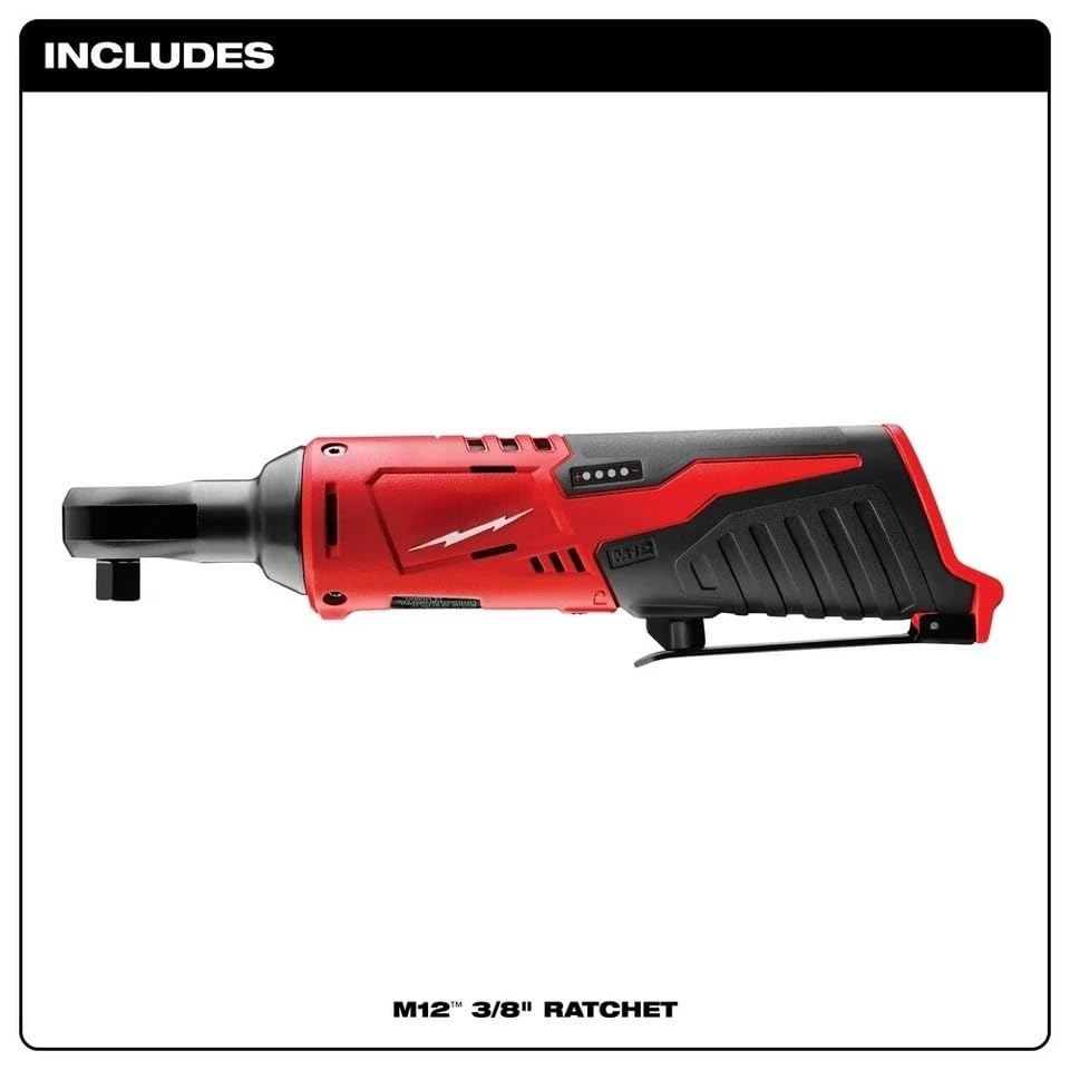 New 2457-20 Power Ratchet Wrenches for Milwaukee M12 12V Cordless 3/8” Ratchet Red - Bare Tool