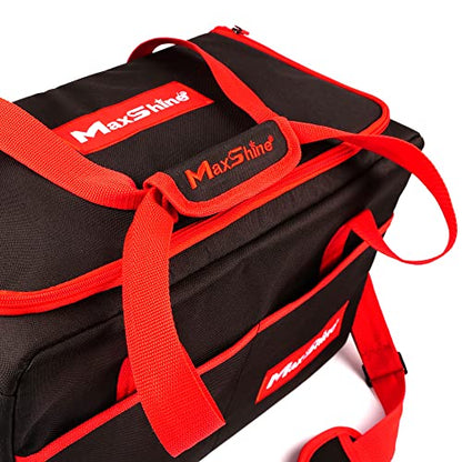 Maxshine Car Detailing Organizer Bag Tote | Black 600D Oxford Fabric, Water-Resistant & Lightweight | Professional Auto Detailing Tool Bag with Multiple Pockets for Car Care & Garage Storage