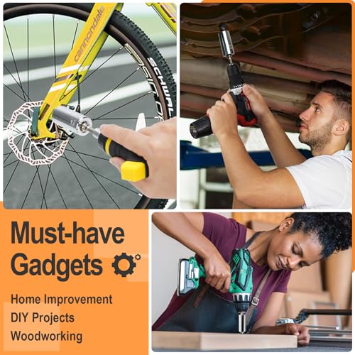 Stocking Stuffers for Men Super Universal Socket Tools Gifts for Men | Grip Set Power Drill Adapter Cool Stuff Gadgets Present Ideas Gift for Dad Husband Him Adults Mens Gifts Christmas for Women - style: A-Universal Socket(Silver)