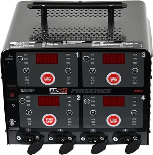 Schumacher Electric 4 Bank Battery Charger, Maintainer - Automatic Multi-Bank 6V /12V Battery Charger for Cars, Trucks & SUVs - Smart Amperage Control - Overcharge & Short-Circuit Protection - DSR125