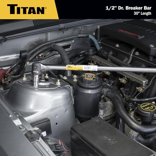 Titan 12047 1/2-Inch Drive x 30-Inch Heavy-Duty Breaker Bar with 180-Degree Swivel Head