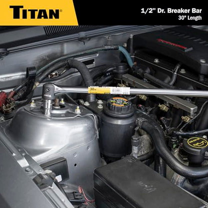 Titan 12047 1/2-Inch Drive x 30-Inch Heavy-Duty Breaker Bar with 180-Degree Swivel Head
