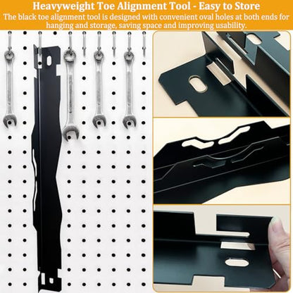 2PCS Wheel Alignment Tools, Accurate Camber Toe Alignment Measurements Plates Kit for Automative Car, Heavy Duty Stainless Steel DIY Align Measuring Tool Hanging Holes for Most Vehicles, Easy Mounted