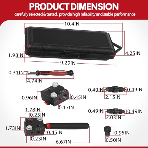 Low Profile Brake Flaring Tool Kit - Single/Double Flaring Tool for 3/16”, 1/4”, 4.75mm Tubing, Replace for 33260