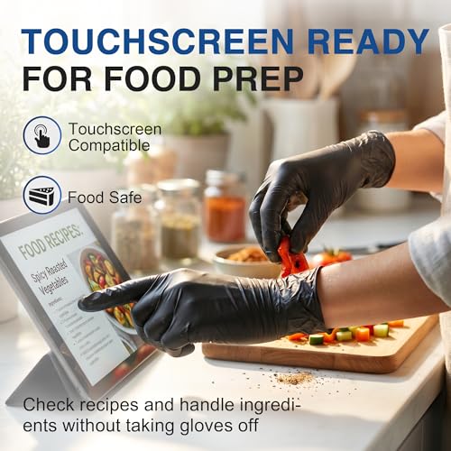 Schneider Medical Black Nitrile Gloves, Powder Free, Disposable Gloves Latex Free for Medical Exam, Food Prep & Cleaning - color: 01 Black(small 100)