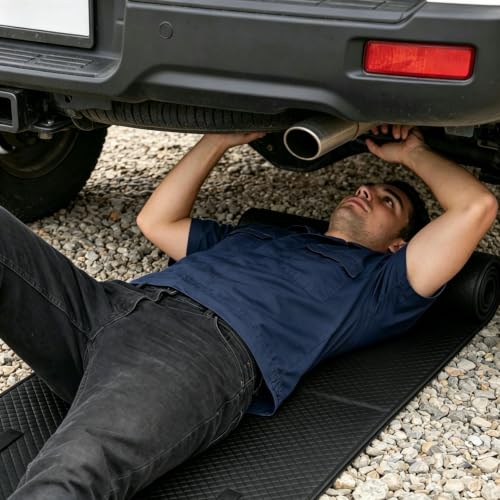 Rolling Creeper Mat, Upgraded Heavy-Duty Thick Reinforced | 2.5Lbs, for Low Clearance, Foldable, Under Car Repair, Portable Storage Bag, Portable Mechanics Mat, Cool Gifts, 60"x28"