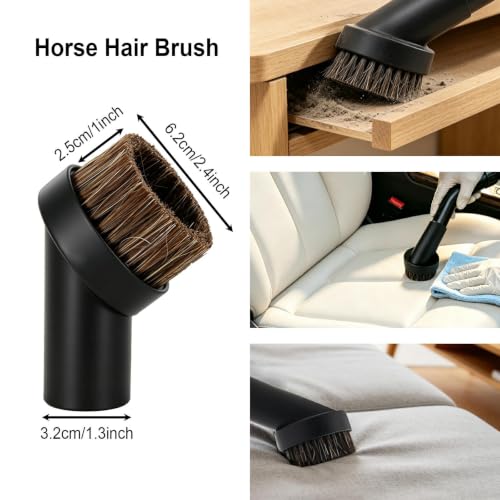 14 Pcs Universal 1 1/4 Inch Vacuum Attachments Kit for Shop Vac Accessories with 17.8 Inch Extension Wand Hair Brush Flexible Crevice Tool, Hose Adapters for 2 1/2" to 1 1/4" and 1 7/8" to 1" Hoses