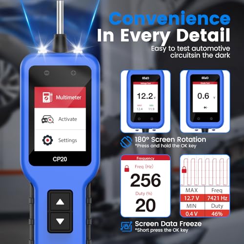 OBDResource Automotive 24V Car Power Circuit Probe Tester with LCD Display | Circuit Tester, 12V 24V Electrical Diagnostic Tool with Illuminating Lights, Component Activation (CP20)
