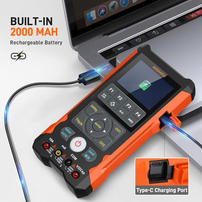 Handheld Oscilloscope Multimeter GOCHIFIX Waveform Generator 3 in 1 Automotive Oscilloscope 2 Channel 80Mhz Bandwidth 200Msps Sampling Rate Signal Generator Digital Oscilloscope Multimeter - style: 80 Mhz