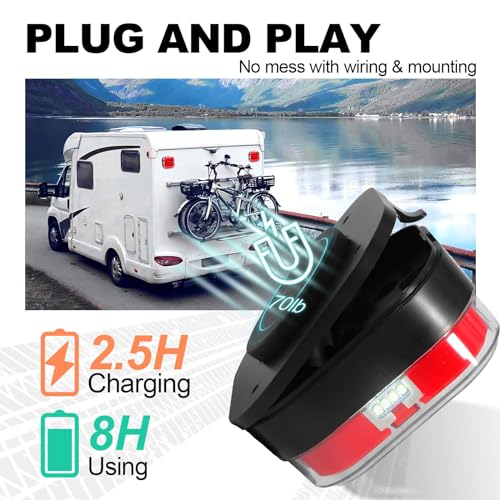 NeaLia CD28 Magnetic Wireless Trailer Lights, Rechargeable Tow Light Kit | IP67 Waterproof, Brake/Turn/Running Signal for Truck, RV, Camper, Boat, Caravan - color: Red