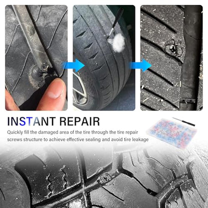 IHOTDER 100PCS Tire Repair Rubber Nail Kit,2026 New 3 Sizes Screw in Tire Plugs Set Includes Screwdriver,Fast Self-Service Tires Plug Kit Heavy Duty Professional for Truck/SUV Puncture - color: 3 Size/100PCS