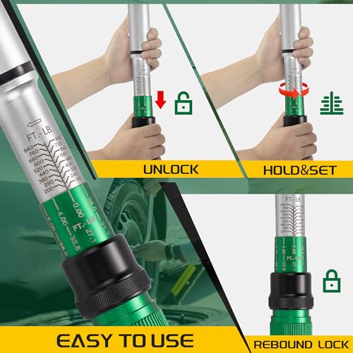 3/4-Inch Drive Click Torque Wrench, Dual-Direction Click Professional Torque Wrench 160-840FT.LB/135-815N.M, Dual Range Scales Graduated in FT.LB and N.M - size: 3/4" 160-840 FT.LB