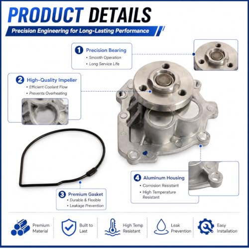 1.6/1.8L Timing Belt Kit Water Pump Fit For Chevy Aveo Cruze Sonic 2008-18 | Fit For Chevy Aveo Cruze Sonic Aveo5 Pontiac G3 Saturn Astra Suzuki Swift+ 2008-2018 TBK338 55574864 24422964 Water Pump Kit - size: Timing belt Water pump Kit GM 1.8L