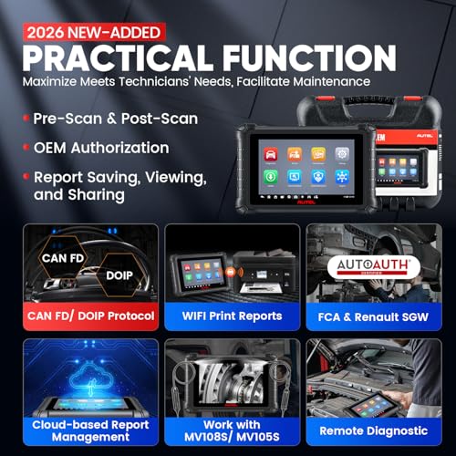 Autel MaxiCheck MX900 Scanner, 2026 Bidirectional Scan Tool with 3000+ Active Test, DoIP&CAN FD, 40+ Service, US Ver. of MaxiCOM MK900 MK900BT, Up of MK808BT MK808S MX808S, All-Sys Diagnose, FCA 11OS