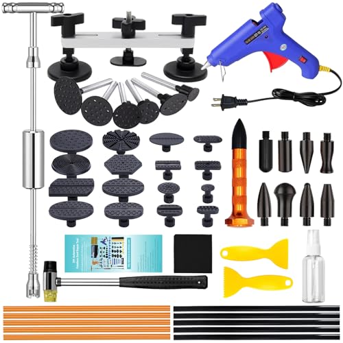 GLISTON Car Paintless Dent Repair Tool, Dent Removal kit for Automobile Body/Motorcycle Body/Refrigerator Body/Truck Body/Washing Machine Body Dent Remove - size: L