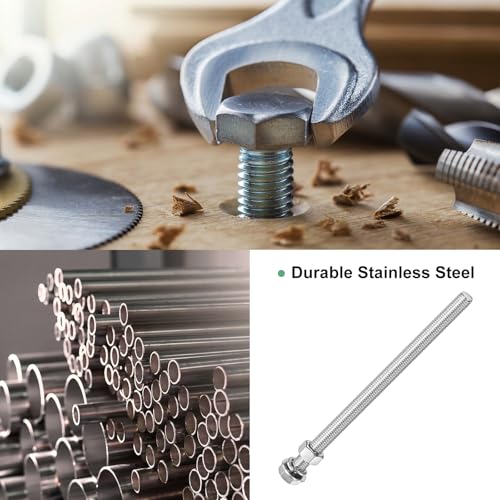 M METERXITY 10-Pack Hex Head Screw Bolt with Nuts Flat & Lock Washers M12x200mm Stainless Steel Bolts and Nuts Kit Fully Threaded Metric Bolt Assortment for Equipment/Machinery - size: M12x200mm
