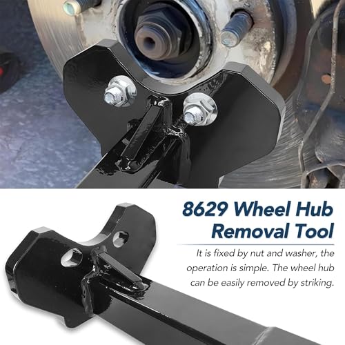 8629 Black Wheel Bearing Hub Removal Tool Kit - Replacement for ATD Tools ATD-8629, Compatible with 5/6/8 Lug Axle Bolt Hubs (Cars & Trucks)