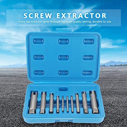 10Pcs/Set Steel Broken Head Taps Stripped Screw Remover Kit Tap Extractor Set (#C 656g/23.1oz)