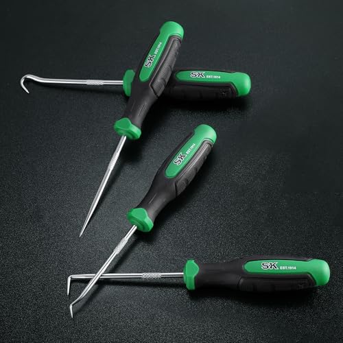 SK 4-Piece Hook and Pick Set, Straight Pick, Offset Pick, 90°Pick and Hook | Ideal for Auto and Electronics Maintenance Tools