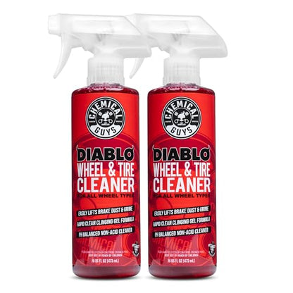 Chemical Guys, Diablo Brake Dust & Wheel Cleaner Spray for Rims, 2 x 16 oz | pH-balanced spray lifts brake dust and road grime from wheels, rims and tires, safe on all wheel finishes - style: Sprayable 2 Pack