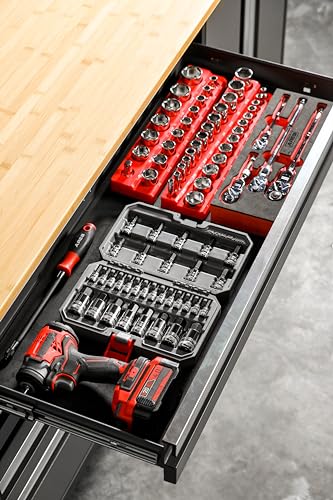 ARES 31030 32-Pc Master SAE & Metric Hex Bit Socket Set - 1/4,3/8,1/2-In | Knurled Drive Ends; Durable Latching Storage Case - size: Master SAE and Metric Hex Bit Socket Set