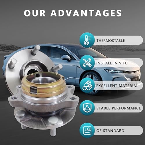 513294 Front Wheel Bearing Hub Assembly for Nissan Altima 2.5L 2007 2008 2009 2010 2011 2012 2013 (2PCS) - size: 513294