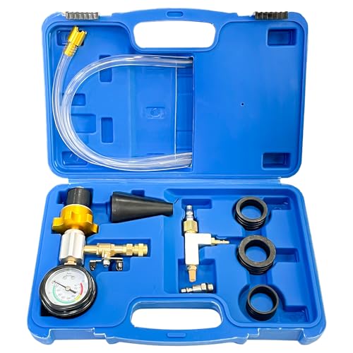 Sutekus Coolant System Refiller Kit Cooling System Vacuum Purge Radiator Coolant Refill Tool Vacuum Fill Coolant Tool with 4 Sizes Adapters for Car Van SUV Truck