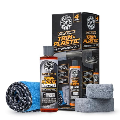 Chemical Guys, Black Trim Restorer Gel Kit for Exterior Plastic & Rubber | Controlled gel restores a deep black finish to faded exterior trim, plastic and vinyl, with an applicator - style: Kit