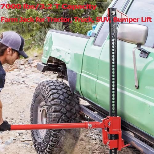 48 in Hi Lift Farm Jack, 3 Ton/7000 LB Ratcheting Utility Off Road Jack | 4.13-40.74 in Lifting Range, Ideal for Off-Road Vehicles, Trucks & Tractors - size: 48 in