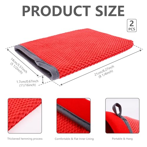 2-Pack Fine Grade Clay Mitt, Premium Clay Infused Auto Detailing Glove Designed to Remove Dirt, Grime, Iron and Surface Contaminants from Paint, Glass, Car Clay Bar Mitt for a Finish