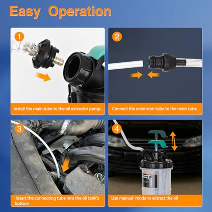 GOOACC Oil Extractor Pump 9L Manual Fluid Extractor Pump Oil Vacuum Changer with Brake Bleeding Hose Oil Suction Pump Extractor for Automotive Boat Motorcycles Oil Coolant Transmission Fluid Change - size: 9L Manual