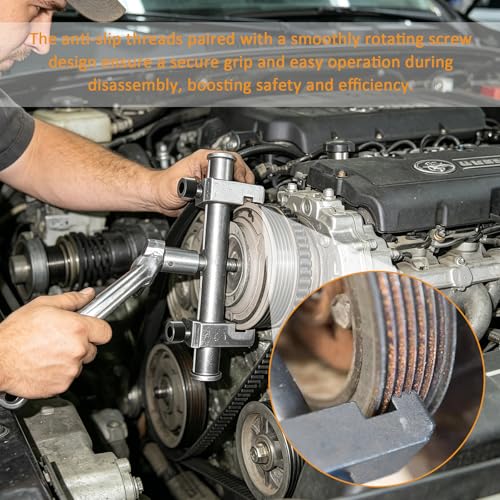 Universal Crankshaft Pulley Puller Tool 40–160mm Adjustable Ribbed | Adjustable 40–160mm crankshaft pulley puller removes ribbed and V-groove pulleys from crankshaft, alternator and accessories.