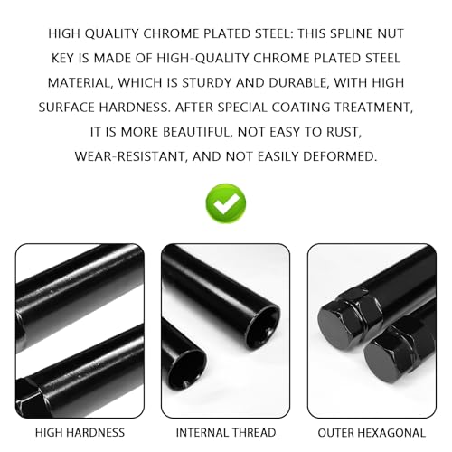 Small 6 Spline Lug Nut Socket, Wheel Lock Removal Kit for 19 mm (3/4 Inch) & 21 mm (13/16 Inch) Hex Socket Wrench, Wheel Lock Key Replacement for Aftermarket 6 Spline Lug Nut