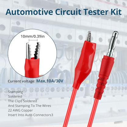 Back Probe Kit – 35PCS Automotive Test Leads Set with Storage Box,5 Large Alligator Clips,5 Wire Piercing Probes,Flexible Multi-Angle Needles for Multimeter & Automotive Diagnostics