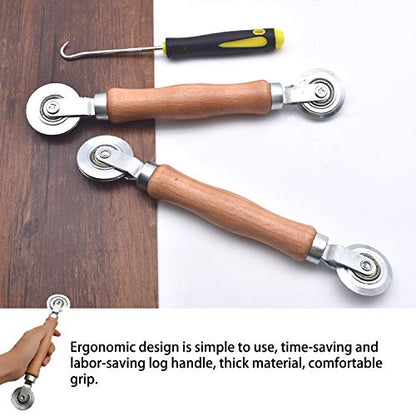 BAYTORY 3Pcs Screen Rolling Tool Kit for Installing Door Mesh Screens Window | Screen Spline Roller Tool with Wooden Handle and Steel Bearing Wheels, Durable and Easy to Use - style: Stainless Steel